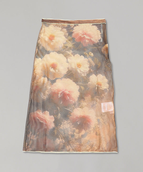 Flowers On The Table Printed Jersey Skirt-rokh-Forget-me-nots Online Store