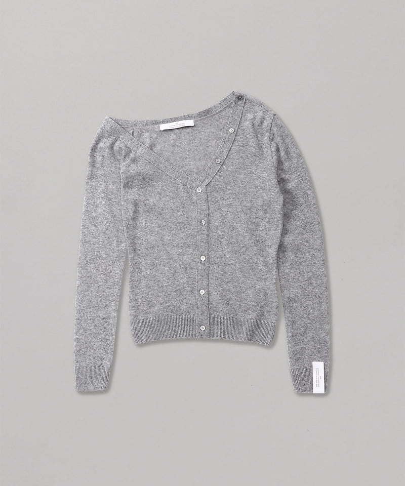 Asymmetric Neck Cardigan-rokh-Forget-me-nots Online Store