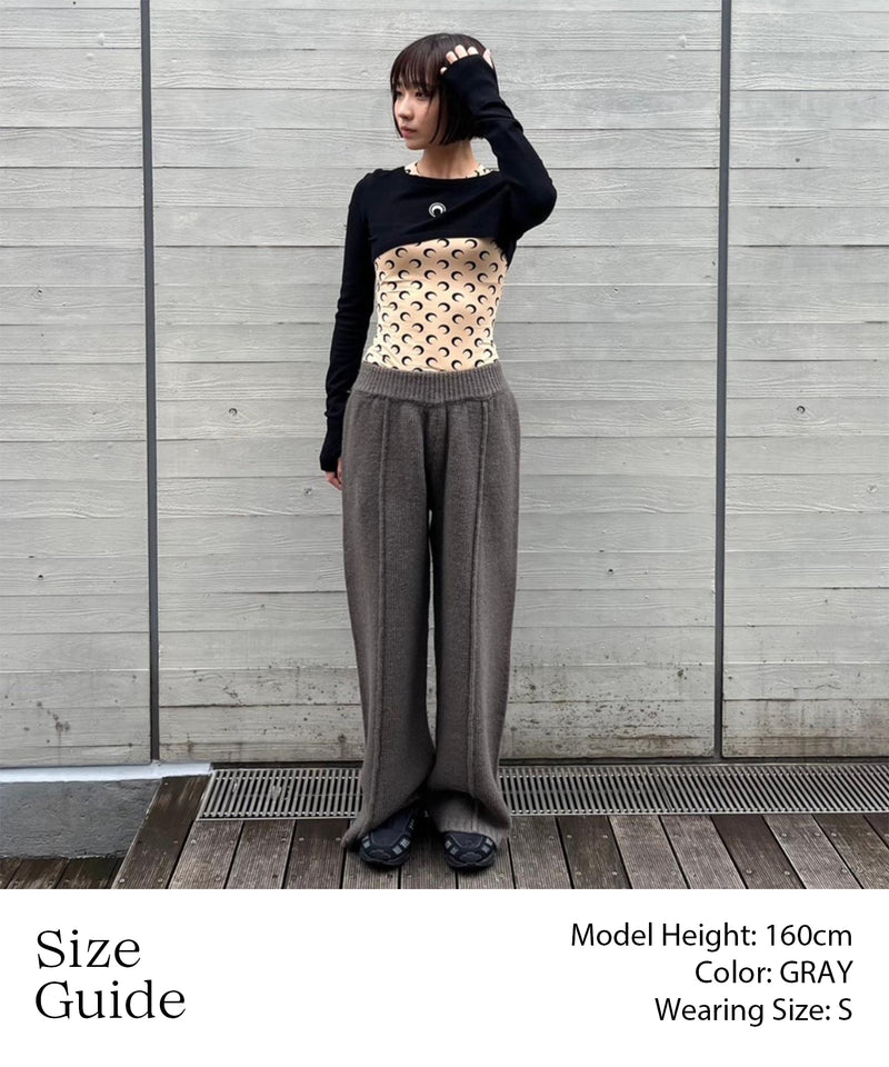 Rib Knit Pants-Forget-me-nots-Forget-me-nots Online Store