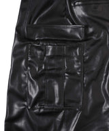 Faux Leather Cargo Skirt-BASICKS-Forget-me-nots Online Store