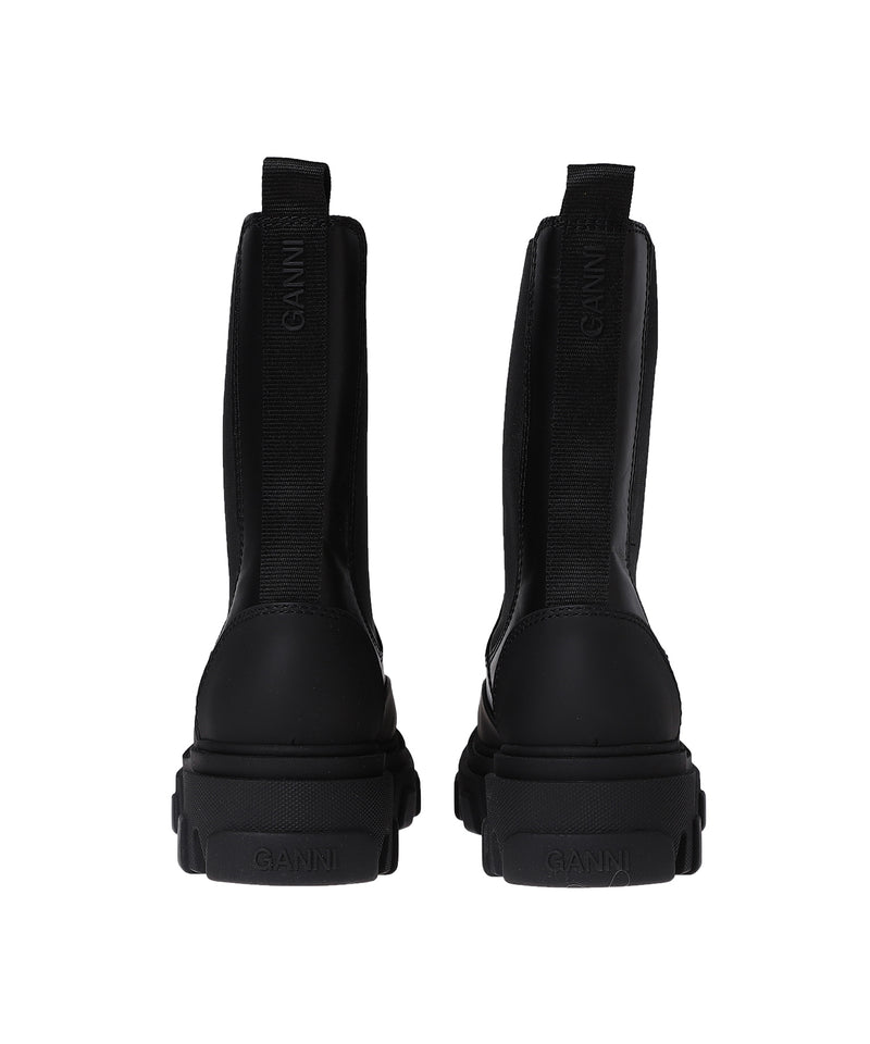 Cleated Mid Chelsea Boot Black Stitch-GANNI-Forget-me-nots Online Store