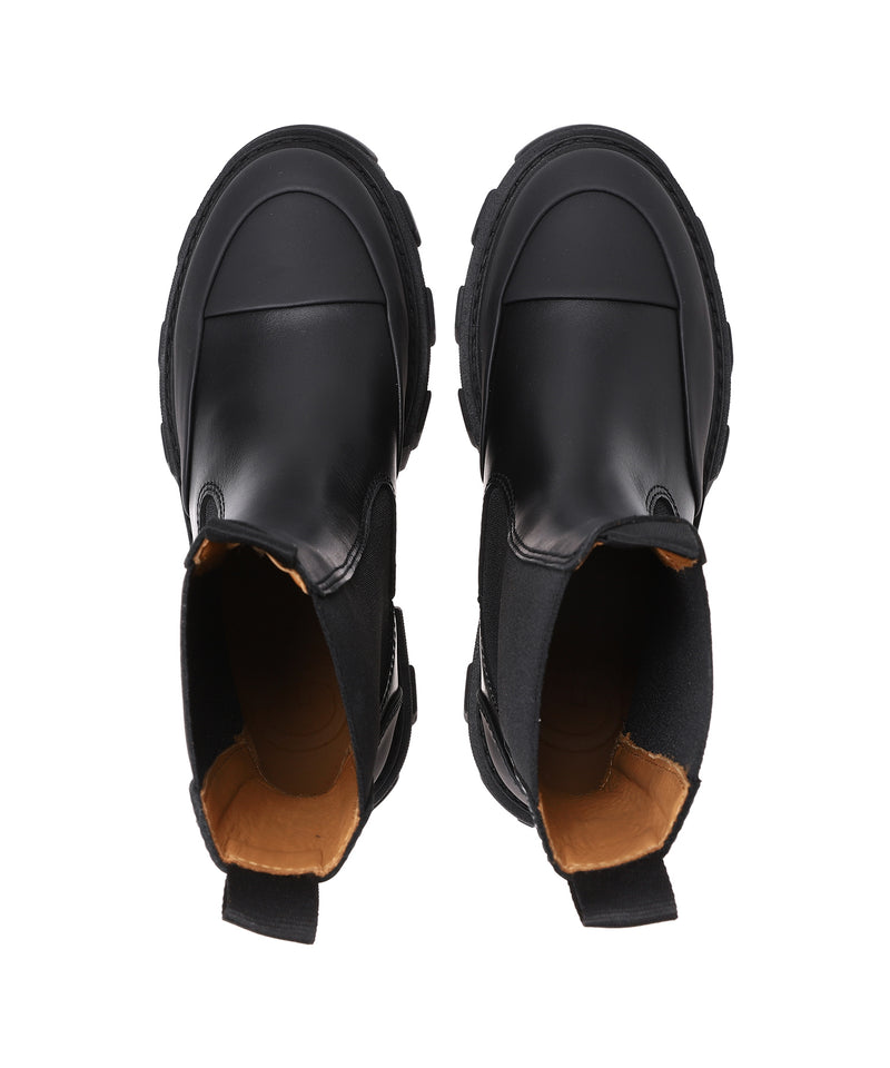 Cleated Mid Chelsea Boot Black Stitch-GANNI-Forget-me-nots Online Store