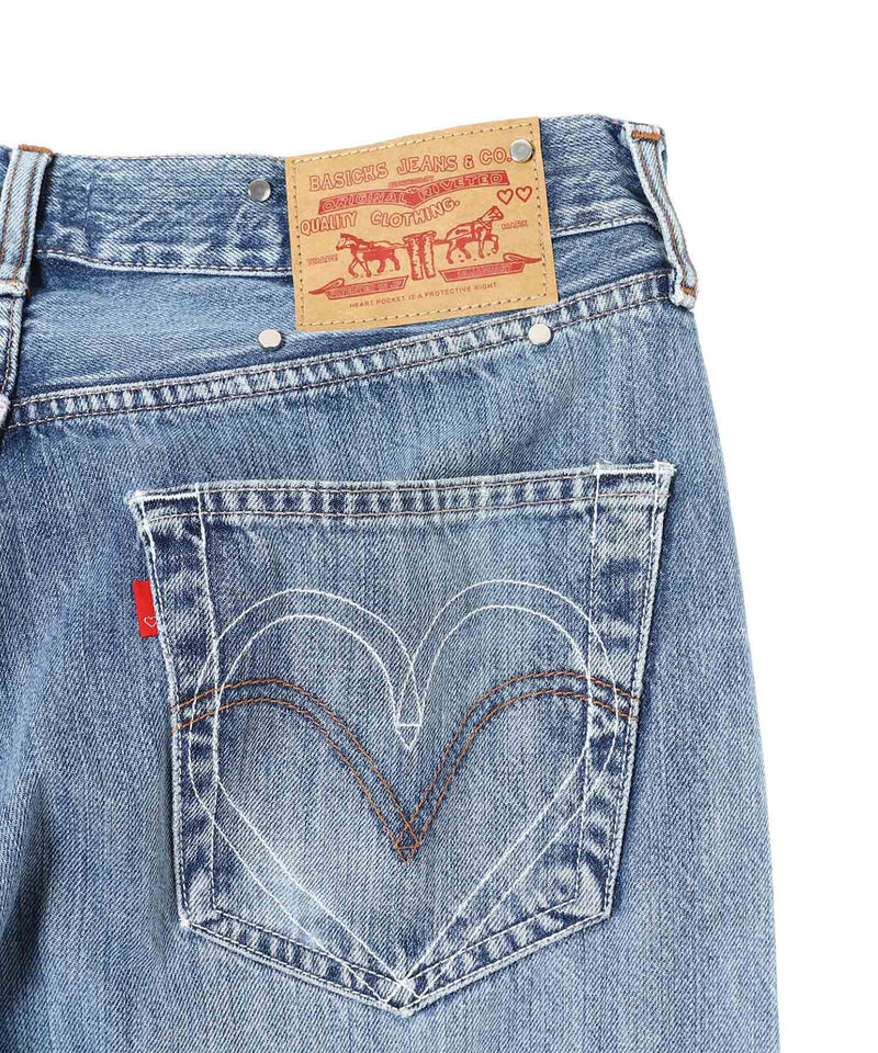 Vintage Levis Heart Pocket Damage Denim-BASICKS-Forget-me-nots Online Store