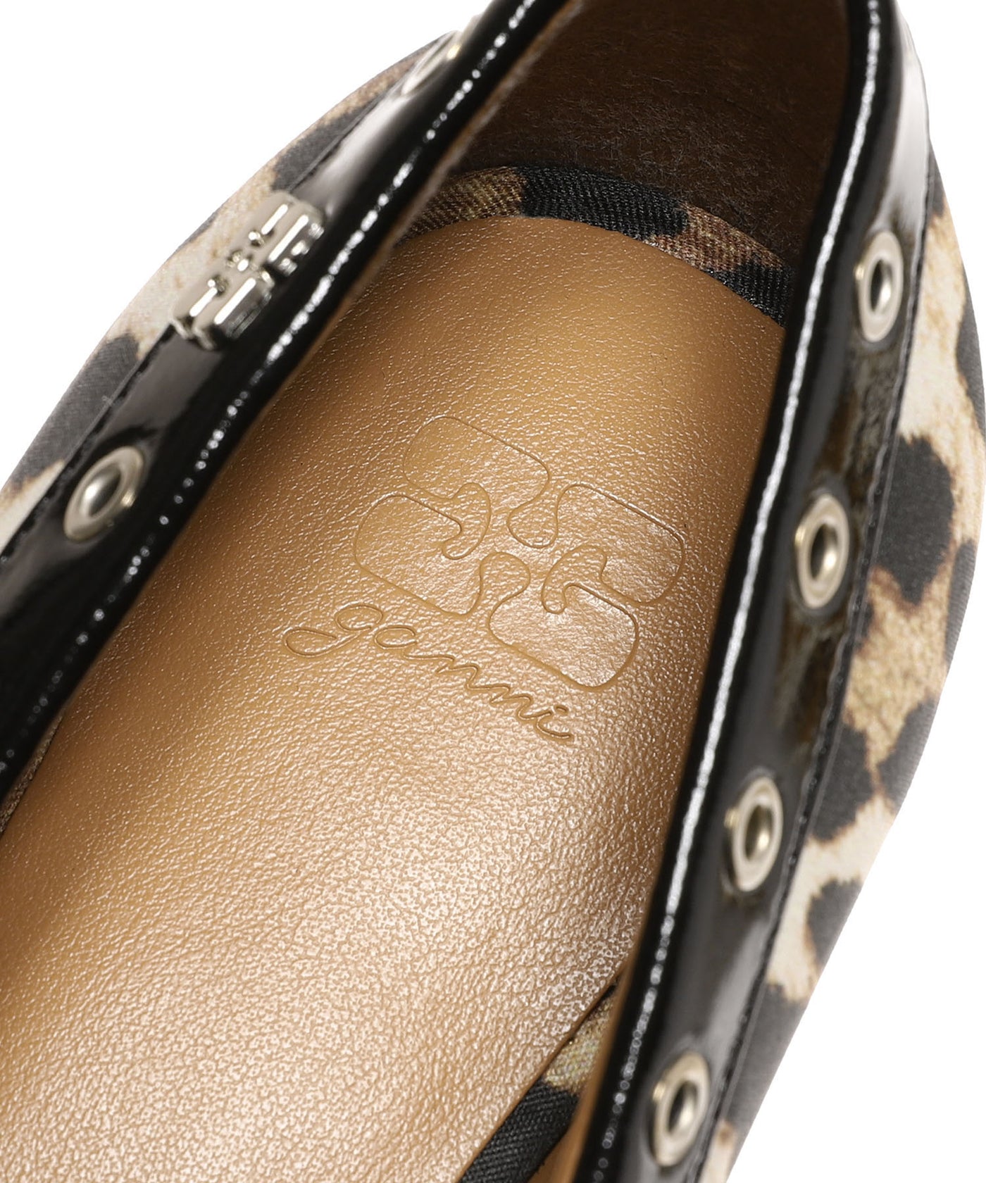 ガニー(GANNI)｜Eyelets Bow Ballerina Satin Print
