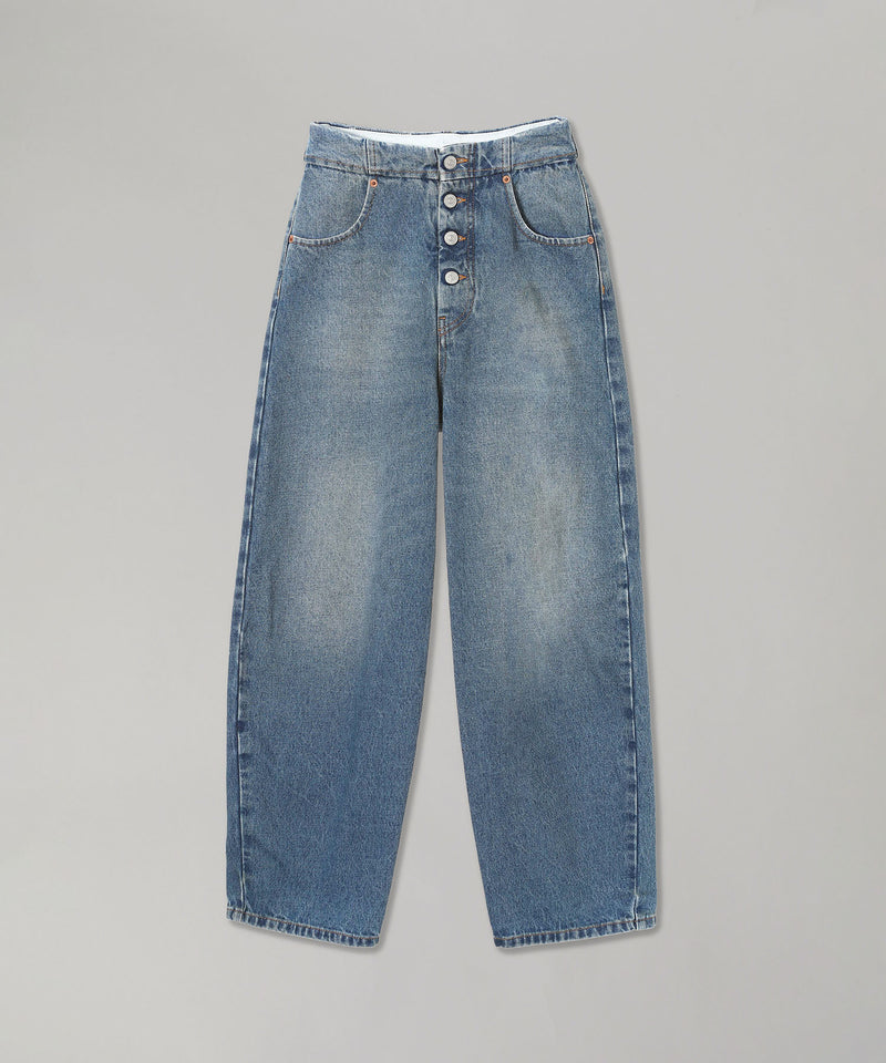 Blue Denim Trousers-MM6 Maison Margiela-Forget-me-nots Online Store