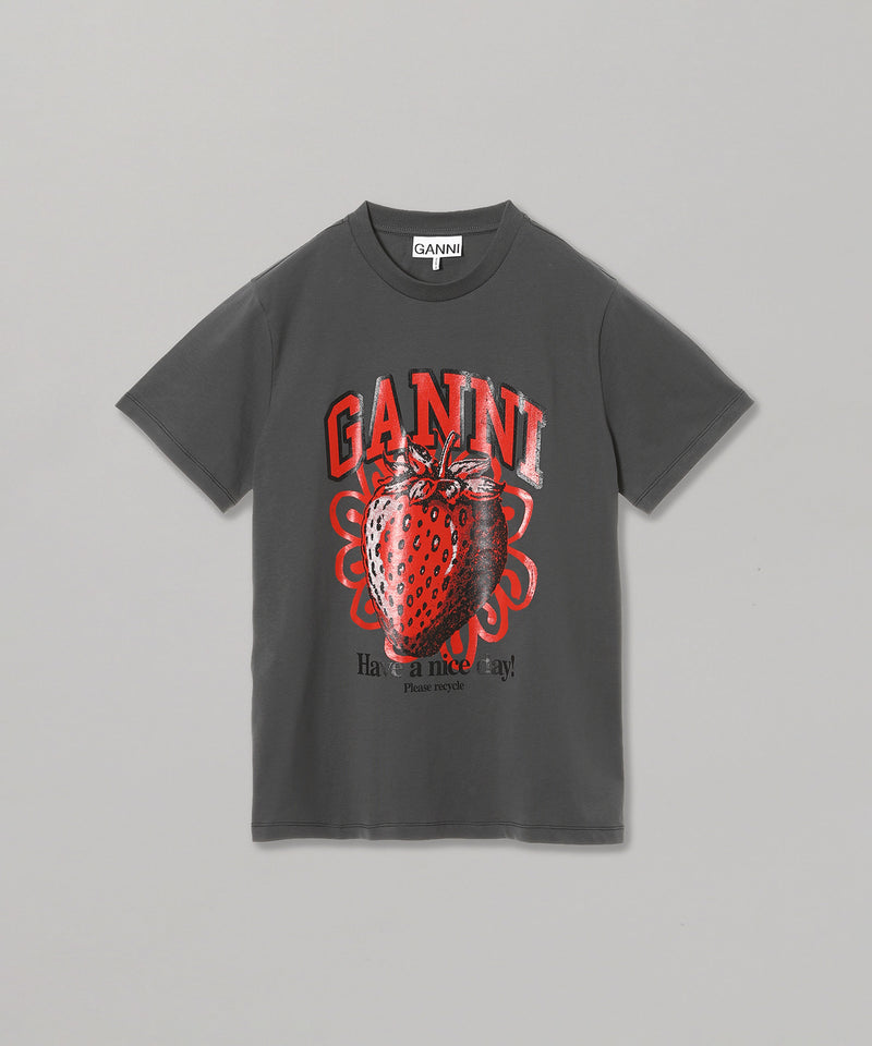 Basic Jersey Strawberry Relaxed T-Shirt-GANNI-Forget-me-nots Online Store