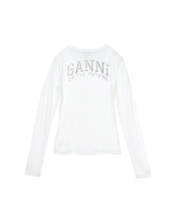 Future Stretch Jersey Slim T-Shirt-GANNI-Forget-me-nots Online Store