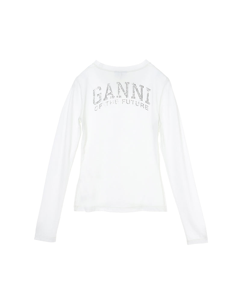 Future Stretch Jersey Slim T-Shirt-GANNI-Forget-me-nots Online Store