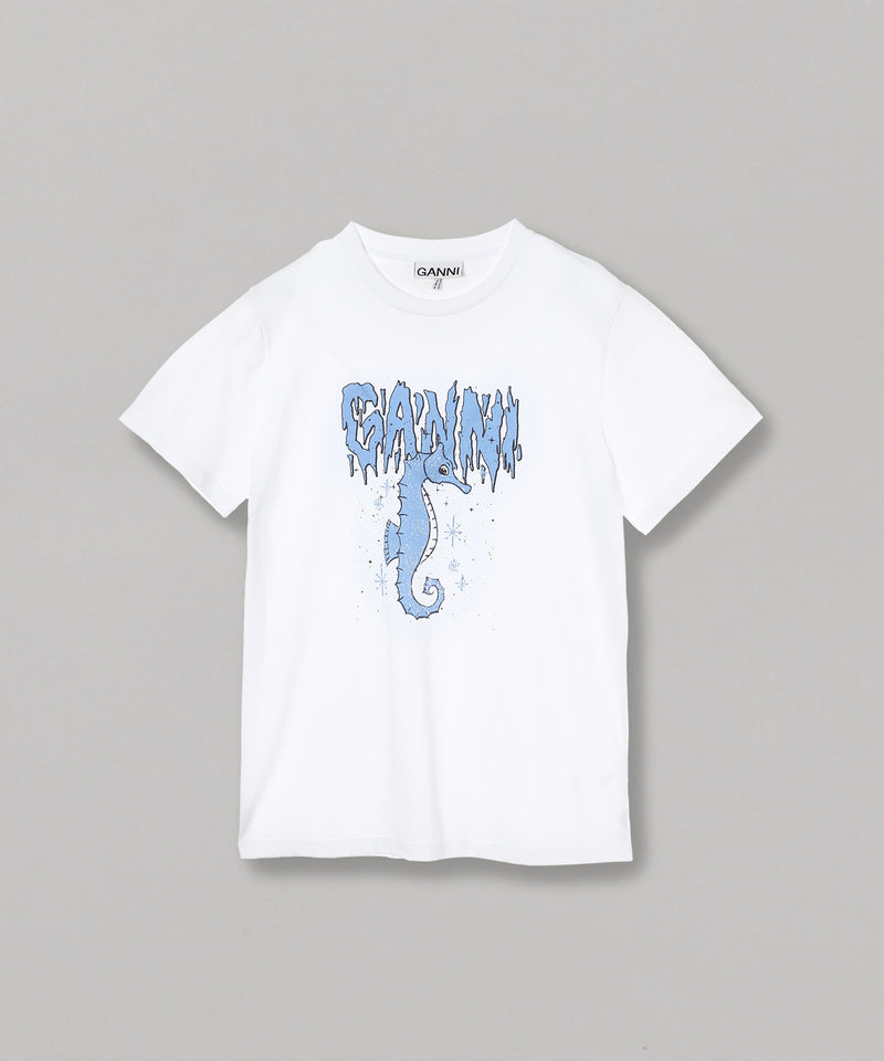 Basic Jersey Seahorse Relaxed T-Shirt-GANNI-Forget-me-nots Online Store