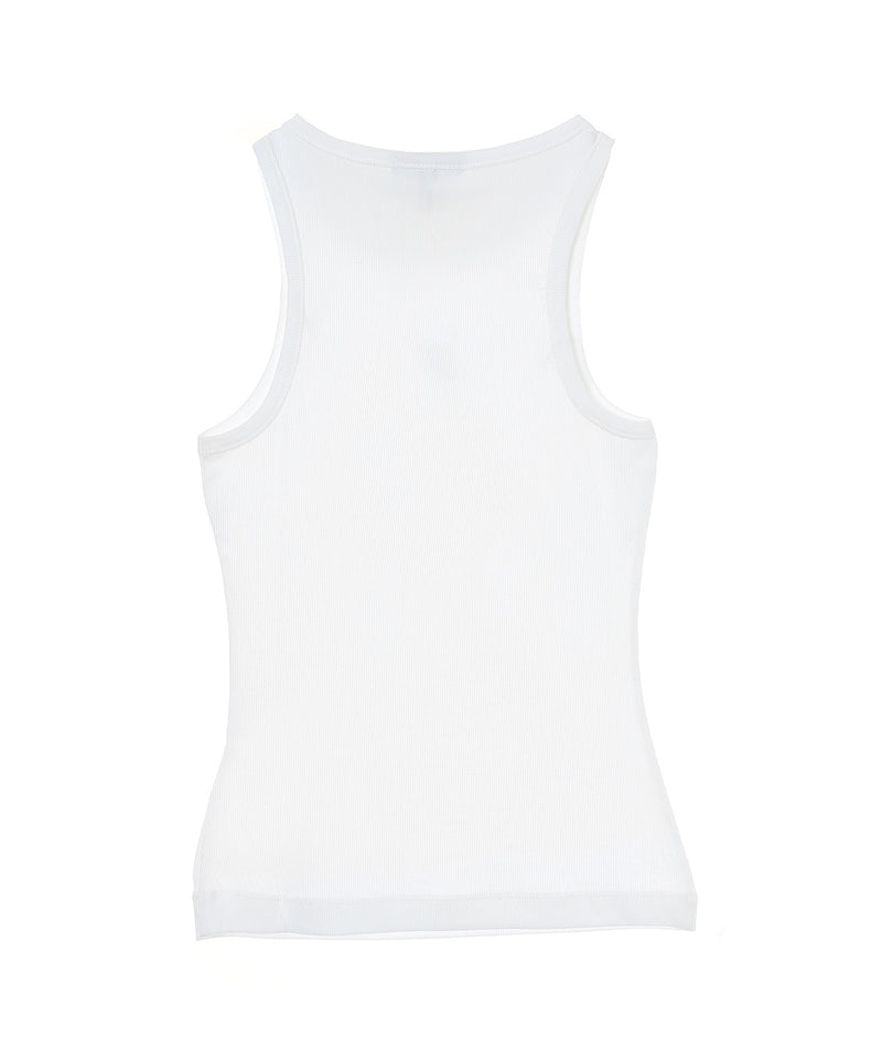 Soft Cotton Rib Tank Top-GANNI-Forget-me-nots Online Store