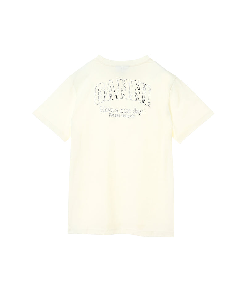 Basic Jersey Rhinestone Relaxed T-Shirt-GANNI-Forget-me-nots Online Store