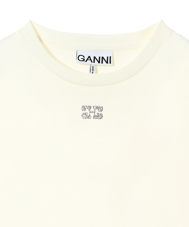 Basic Jersey Rhinestone Relaxed T-Shirt-GANNI-Forget-me-nots Online Store