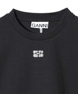 Basic Jersey Rhinestone Relaxed T-Shirt-GANNI-Forget-me-nots Online Store