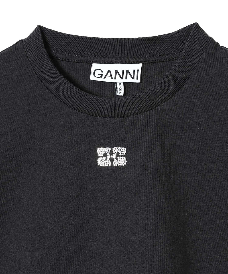 Basic Jersey Rhinestone Relaxed T-Shirt-GANNI-Forget-me-nots Online Store