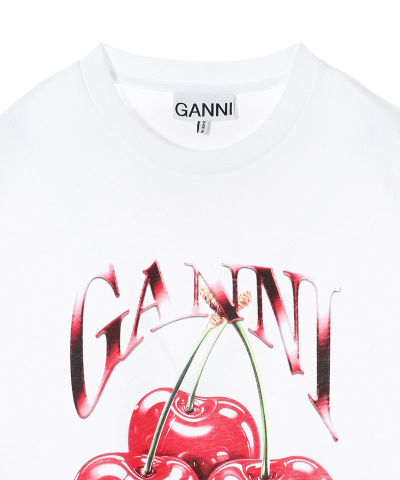 Basic Jersey Cherry Relaxed T-Shirt-GANNI-Forget-me-nots Online Store