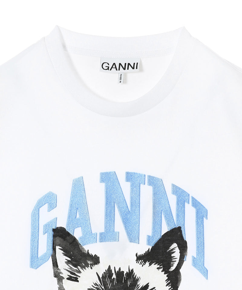 Basic Jersey Cat Relaxed T-Shirt-GANNI-Forget-me-nots Online Store