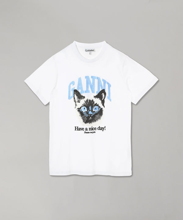 Basic Jersey Cat Relaxed T-Shirt-GANNI-Forget-me-nots Online Store