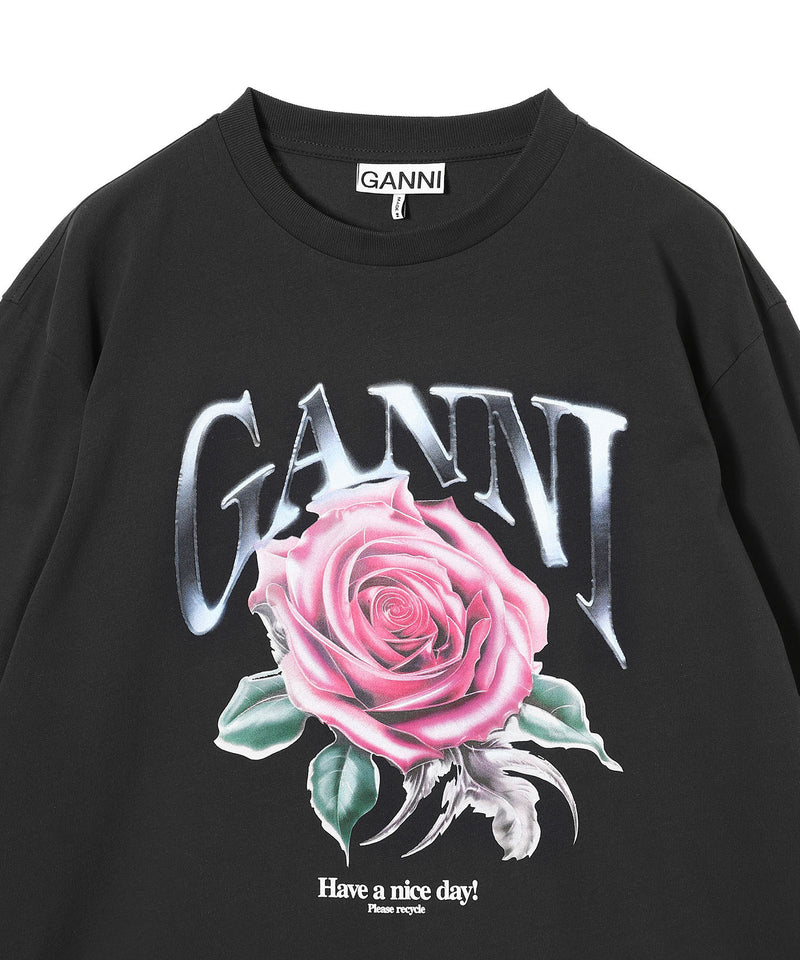 Future Heavy Jersey Rose Long Sleeve T-Shirt-GANNI-Forget-me-nots Online Store