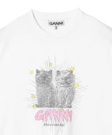 Basic Jersey Kittens Relaxed T-Shirt-GANNI-Forget-me-nots Online Store