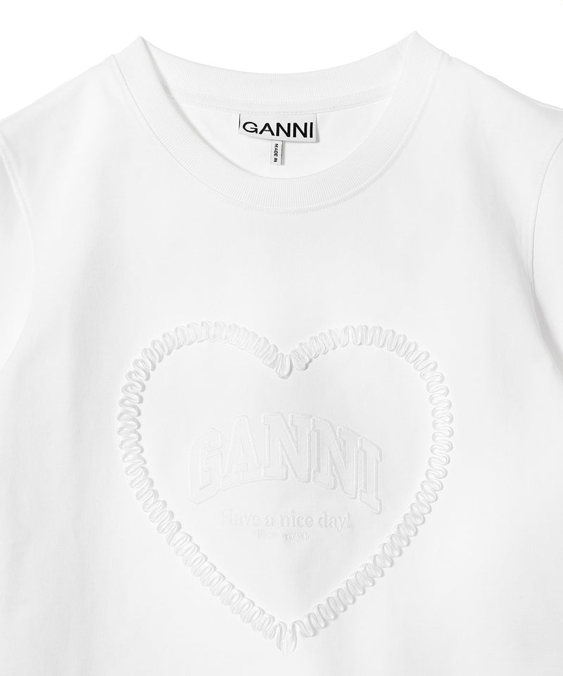 Heavy Cotton Heart Small T-Shirt-GANNI-Forget-me-nots Online Store