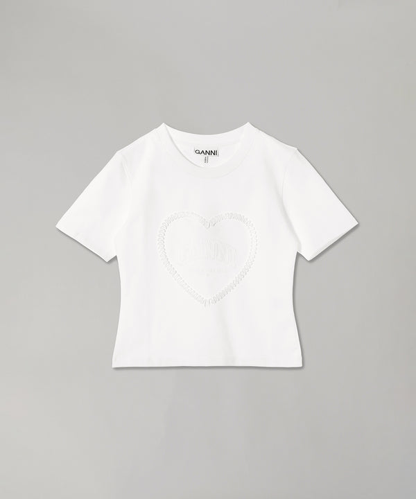 Heavy Cotton Heart Small T-Shirt-GANNI-Forget-me-nots Online Store