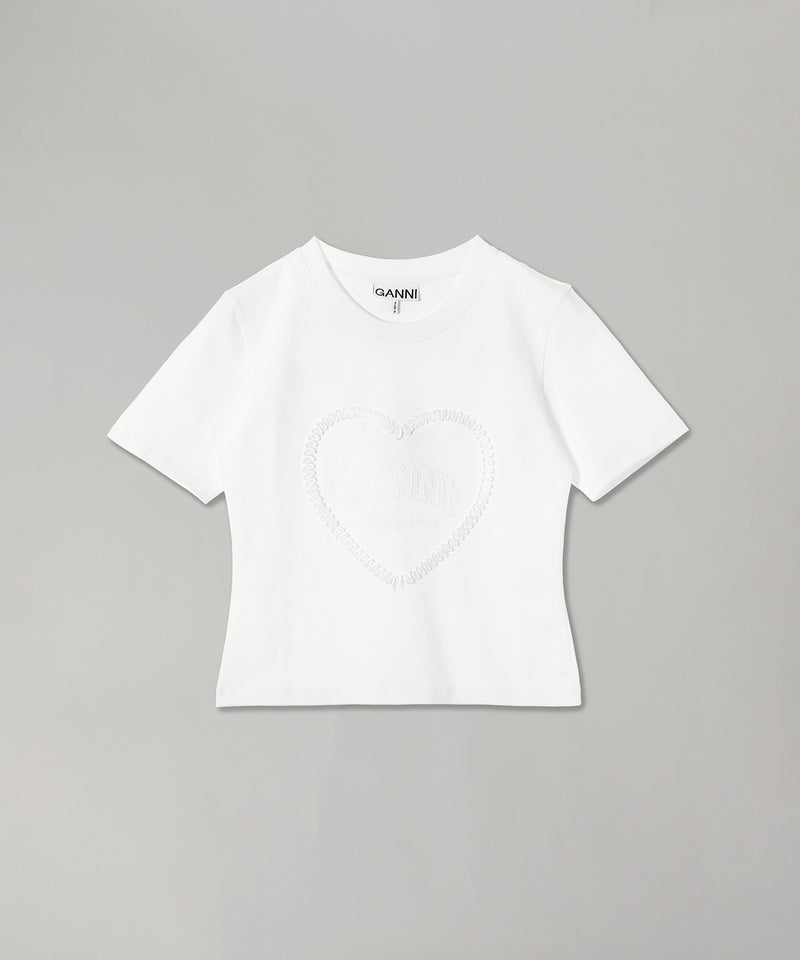 Heavy Cotton Heart Small T-Shirt-GANNI-Forget-me-nots Online Store