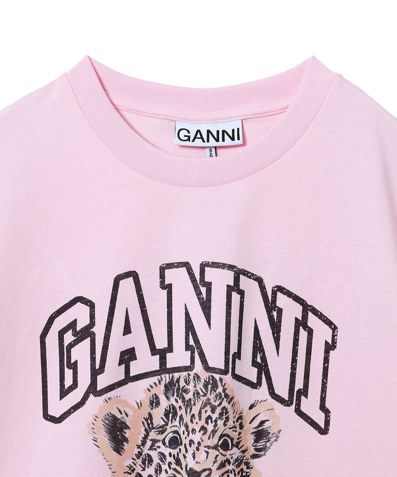 Basic Jersey Leopard Relaxed T-Shirt-GANNI-Forget-me-nots Online Store