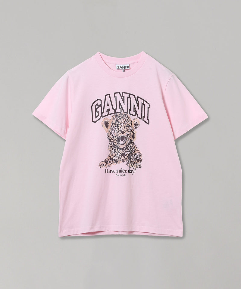 Basic Jersey Leopard Relaxed T-Shirt-GANNI-Forget-me-nots Online Store