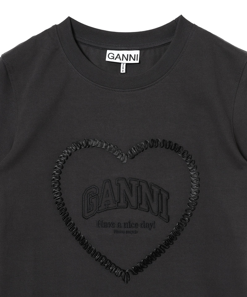 Heavy Cotton Heart Small T-Shirt-GANNI-Forget-me-nots Online Store