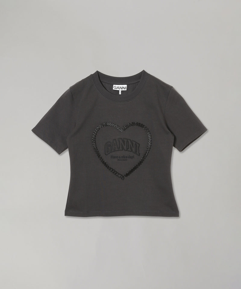 Heavy Cotton Heart Small T-Shirt-GANNI-Forget-me-nots Online Store