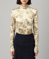 Printed Velour Jersey Turtleneck-GANNI-Forget-me-nots Online Store