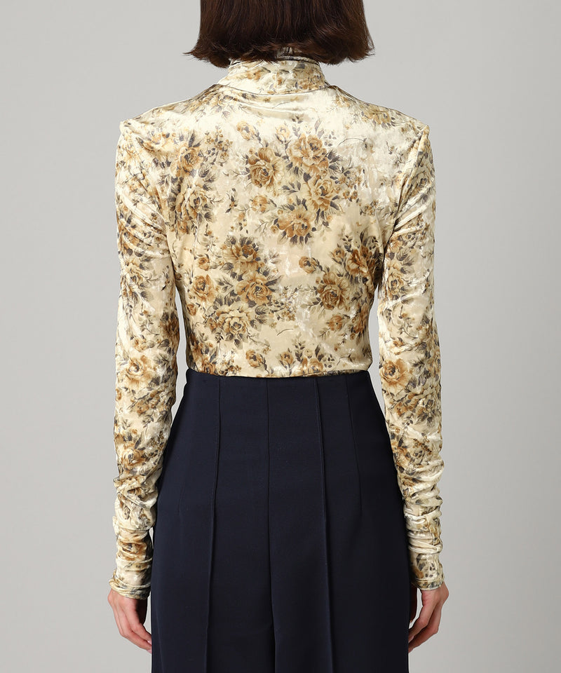 Printed Velour Jersey Turtleneck-GANNI-Forget-me-nots Online Store