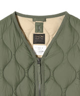 Military V Neck W-Zip Down Vest-TAION-Forget-me-nots Online Store