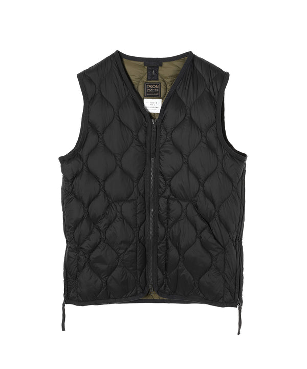 Military V Neck W-Zip Down Vest-TAION-Forget-me-nots Online Store