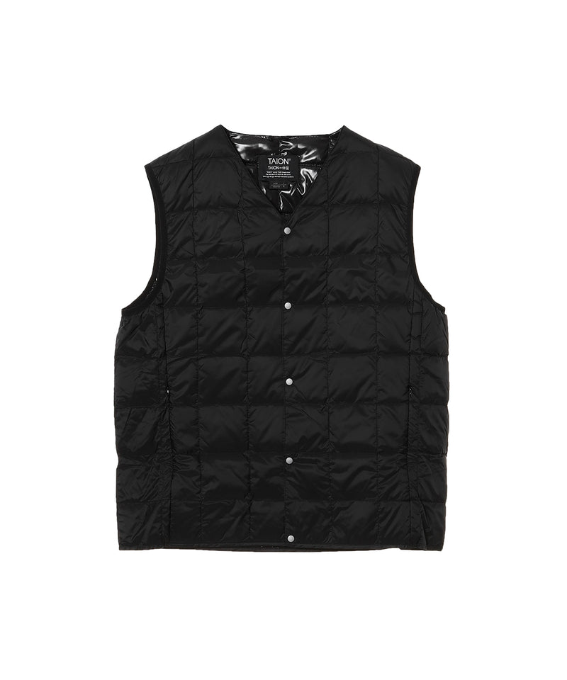 Mens V-Neck Down Vest-TAION-Forget-me-nots Online Store