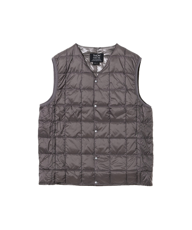 Mens V-Neck Down Vest-TAION-Forget-me-nots Online Store