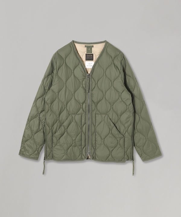 Military V Neck W-Zip Down Jkt Black-TAION-Forget-me-nots Online Store