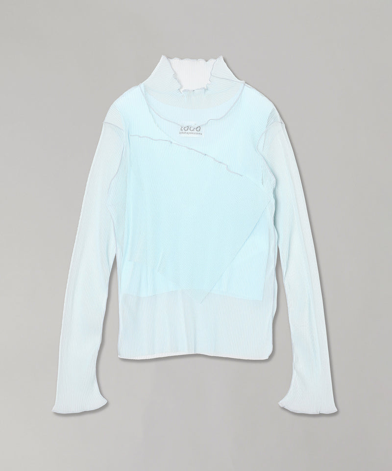 Sheer Layered Long Sleeve Top-kotohayokozawa-Forget-me-nots Online Store