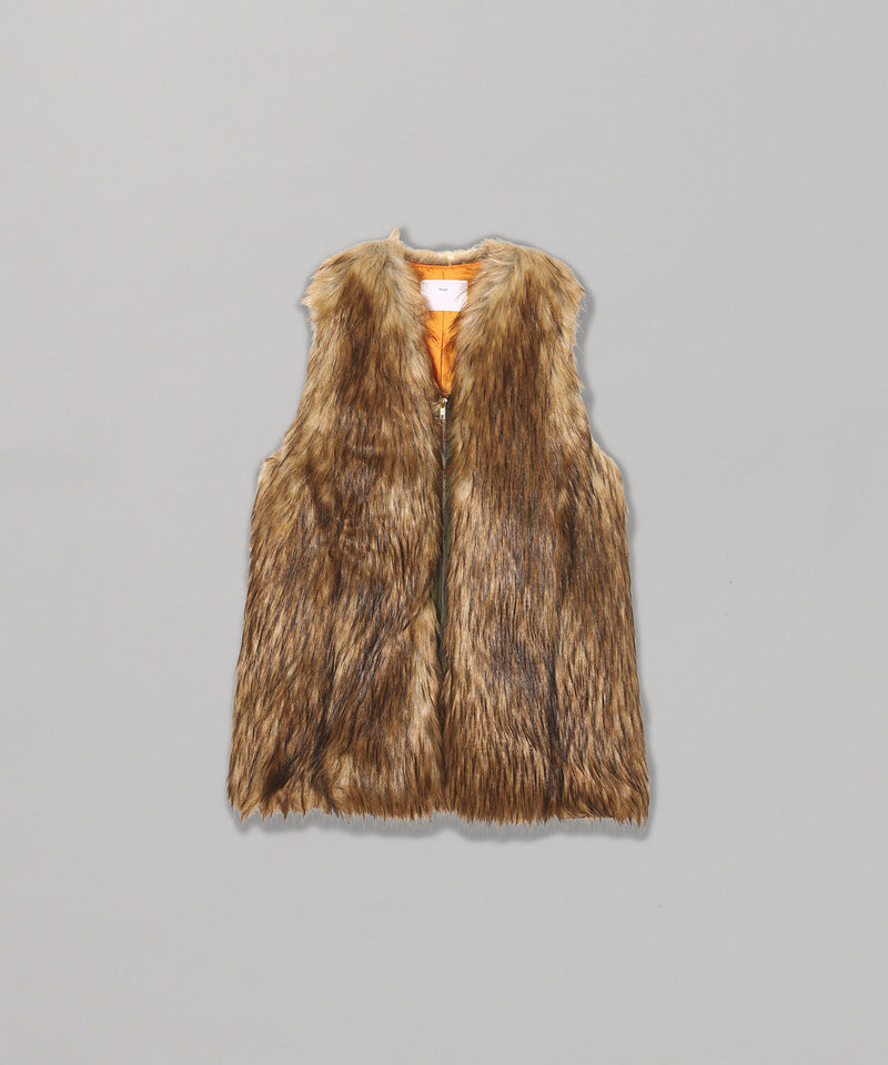 Fur Long Vest-TOGA PULLA-Forget-me-nots Online Store