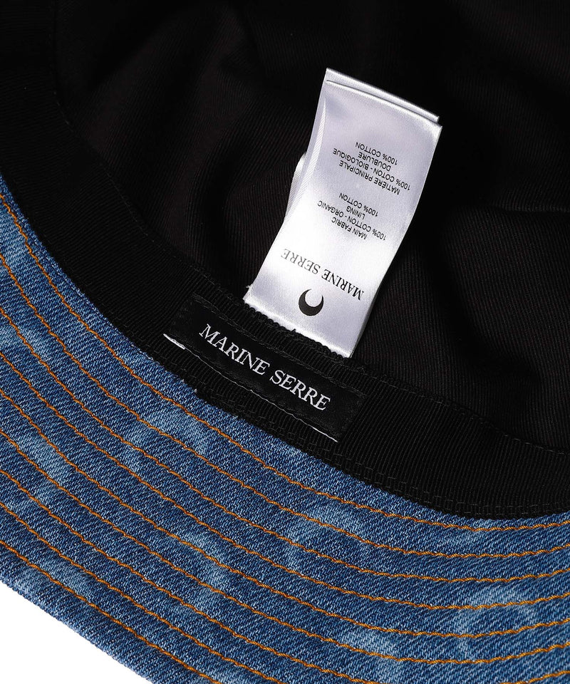 Moon Laser Denim Bucket Hat-Marine Serre-Forget-me-nots Online Store