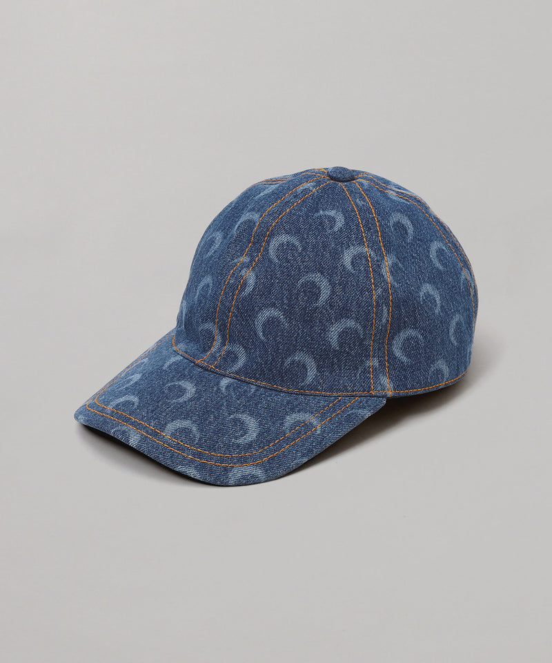 Moon Laser Denim Baseball Cap-Marine Serre-Forget-me-nots Online Store