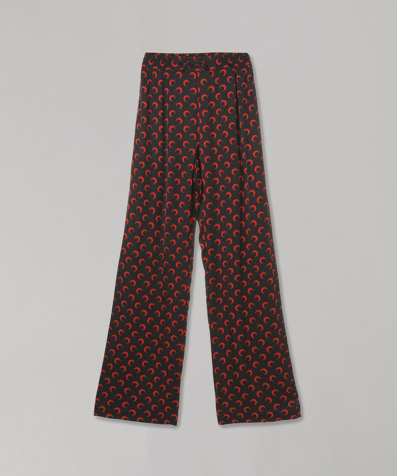 Moon Printed Flou Drawstring Trousers-Marine Serre-Forget-me-nots Online Store