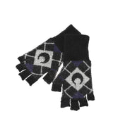 Moon Argyle Knit Fingerless Gloves-Marine Serre-Forget-me-nots Online Store