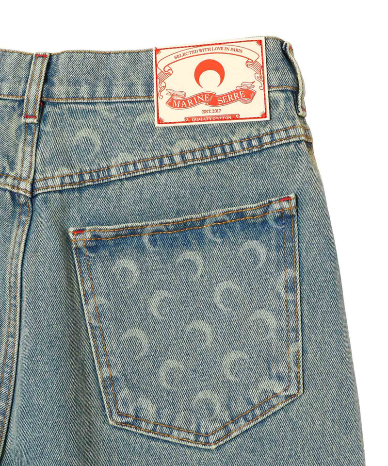 Moon Laser Denim Bermudas-Marine Serre-Forget-me-nots Online Store