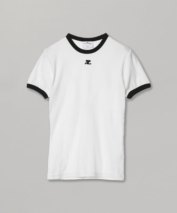 Signature Contrast T-Shirt-courrèges-Forget-me-nots Online Store