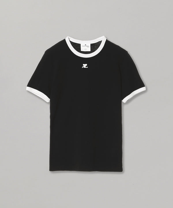 Signature Contrast T-Shirt-courrèges-Forget-me-nots Online Store