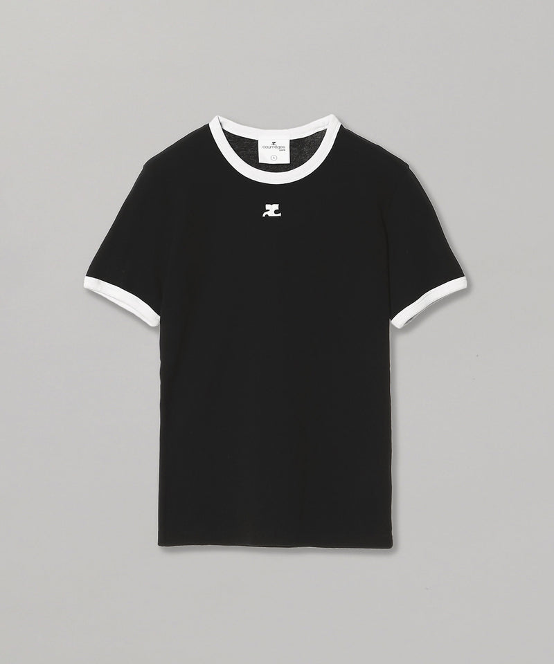 Signature Contrast T-Shirt-courrèges-Forget-me-nots Online Store