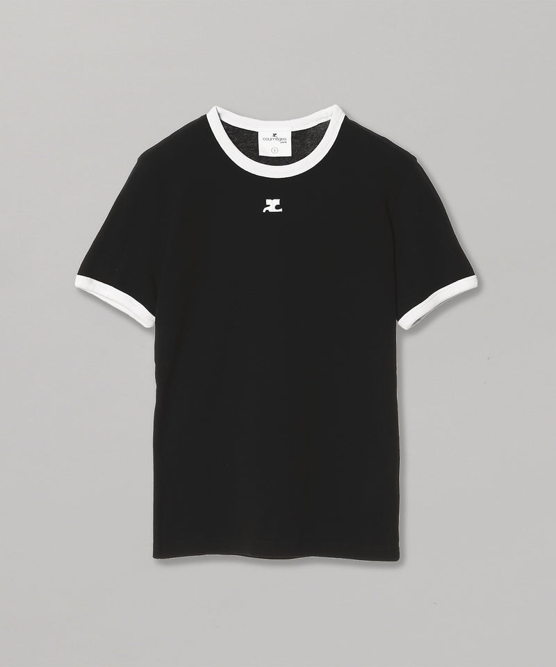 Signature Contrast T-Shirt-courrèges-Forget-me-nots Online Store