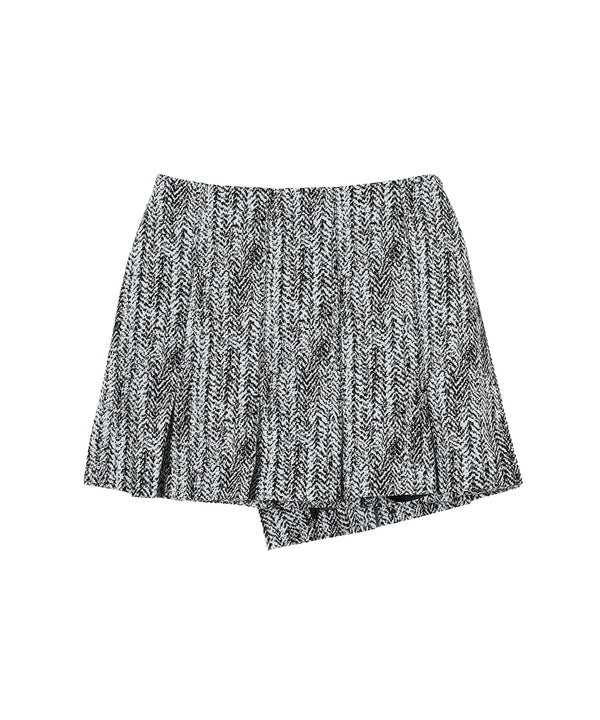 Cotton Tweed Wrap Mini Skirt-GANNI-Forget-me-nots Online Store