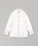 Cotton Poplin Oversized Tie String Shirt-GANNI-Forget-me-nots Online Store